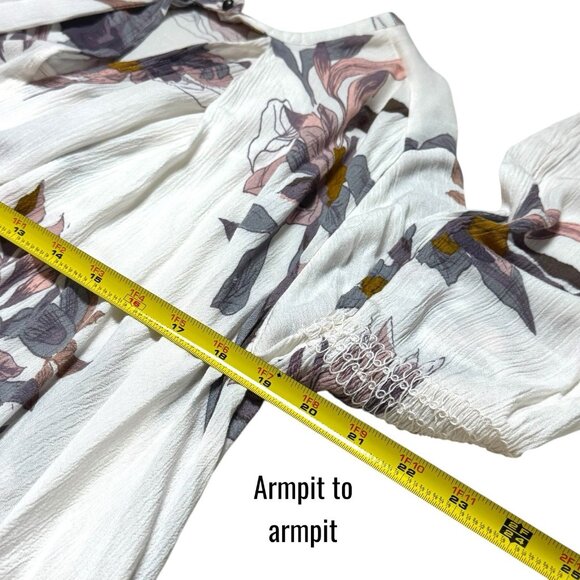 Free People Tree Swing Mini Dress Tunic Top Floral Cottagecore Fairy Ethereal XS - Picture 10 of 11